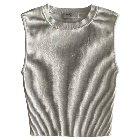 Babaton Knit Muscle Tank White Size 2XS - Picture 1 of 7